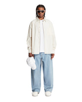 Blue Tab Shortened Wide-Pleated Blue Jeans | PDP | Antonia