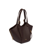 Brown Hammock Flip Leather Bag | PDP | Antonia