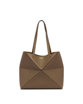 Brown Medium Fold Puzzle Tote Bag | PDP | Antonia