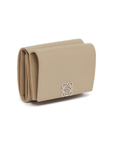 Beige Trifold Anagram Wallet | PDP | Antonia