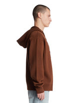 Brown Wool Zip-up Hoodie | PDP | Antonia