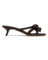 Brown Flamenco Knot Leather Sandals | PDP | Antonia