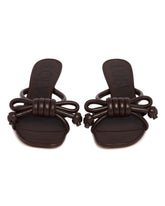 Brown Flamenco Knot Leather Sandals | PDP | Antonia