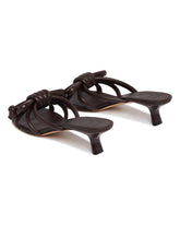 Brown Flamenco Knot Leather Sandals | PDP | Antonia
