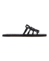 Black Anagram Petal Leather Sandals | PDP | Antonia