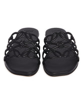 Black Anagram Petal Leather Sandals | PDP | Antonia
