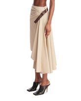 Beige Asymmetric Belted Skirt | PDP | Antonia