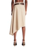 Beige Asymmetric Belted Skirt | PDP | Antonia