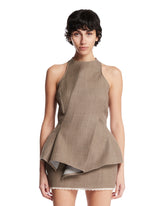 Asymmetric Sleeveless Beige Top - MAGDA BUTRYM | PLP | Antonia