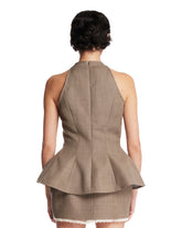 Asymmetric Sleeveless Beige Top | PDP | Antonia