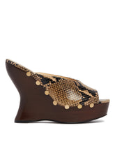 Snake-Print Wedge Mules | PDP | Antonia