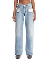 Blue Straight-Leg Jeans with Contrasting Pockets | PDP | Antonia