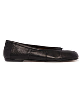 Black Leather Tabi Flats | PDP | Antonia