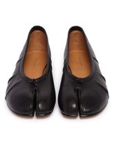 Black Leather Tabi Flats | PDP | Antonia