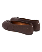 Brown Leather Tabi Ballet Flats | PDP | Antonia