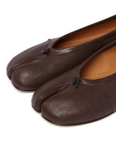 Brown Leather Tabi Ballet Flats | PDP | Antonia