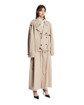 Trench Doppiopetto In Cotone Beige | PDP | Antonia
