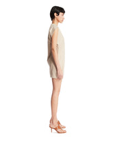 Beige Cotton Mini Dress | PDP | Antonia