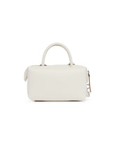 White Holdall Small Leather Bauletto Bag | PDP | Antonia