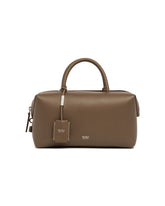 Borsa Bauletto Media Holdall In Pelle Color Taupe | PDP | Antonia