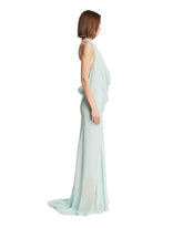 Green Draped Halterneck Dress | PDP | Antonia