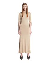 Beige Cascade Jersey Dress - MUGLER | PLP | Antonia