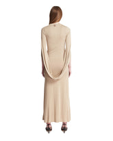 Beige Cascade Jersey Dress | PDP | Antonia