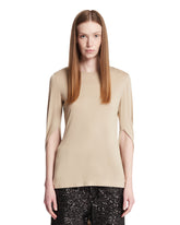 Beige Cascade Jersey Top - MUGLER | PLP | Antonia