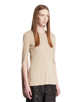 Beige Cascade Jersey Top | PDP | Antonia