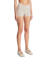 NikeSKIMS Beige Studio Stretch Shorts | PDP | Antonia