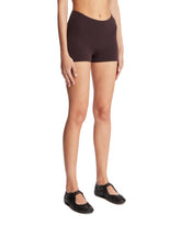 NikeSKIMS Brown Studio Stretch Shorts | PDP | Antonia