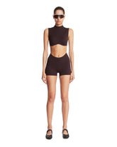 NikeSKIMS Brown Studio Stretch Shorts | PDP | Antonia