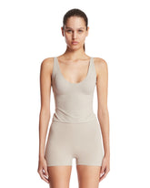 NikeSKIMS Beige Studio Stretch Deep-Neck Top | PDP | Antonia