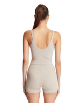 NikeSKIMS Beige Studio Stretch Deep-Neck Top | PDP | Antonia