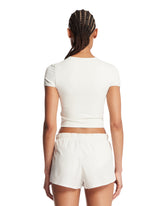 NikeSKIMS White Cropped Corset T-Shirt | PDP | Antonia