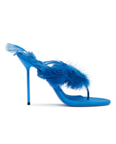 Blue Lidia Feather Mules | PDP | Antonia