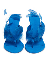 Blue Lidia Feather Mules | PDP | Antonia