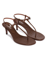 Brown Thong Heel Sandals | PDP | Antonia