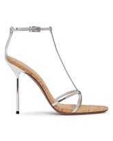 Silver T-Strap Sandals | PDP | Antonia