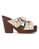 Beige Python Print Clog Sandals | PDP | Antonia