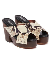 Beige Python Print Clog Sandals | PDP | Antonia