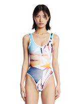 Multicolor Zip One-Piece Swimsuit | PDP | Antonia