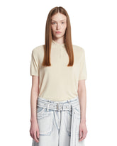Beige Viscose Polo Shirt | PDP | Antonia
