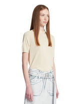 Beige Viscose Polo Shirt | PDP | Antonia