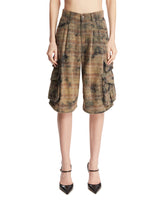 Green Plaid Cargo Shorts | PDP | Antonia