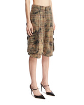 Green Plaid Cargo Shorts | PDP | Antonia