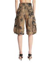 Green Plaid Cargo Shorts | PDP | Antonia