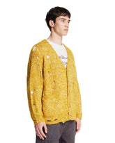 Yellow Distressed Alpaca Cardigan | PDP | Antonia