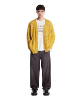 Yellow Distressed Alpaca Cardigan | PDP | Antonia