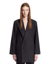 Blue Wool Double-Breasted Jacket - Women's jackets | PLP | Antonia